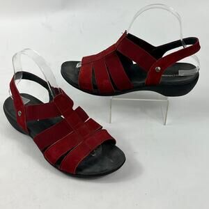 Romika Palma 5 Red Suede Slingback Sandals Womens 8.5 Comfort Strappy Resort